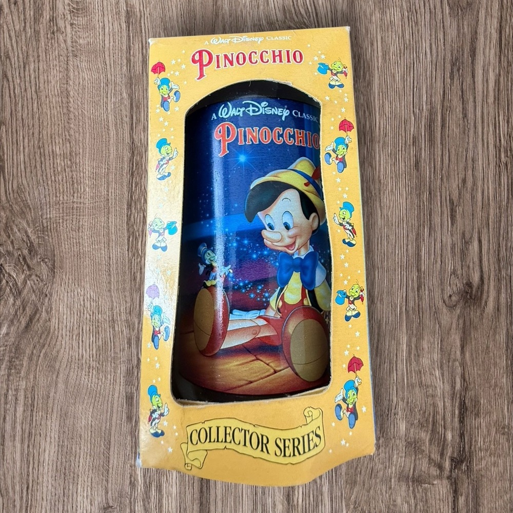 Vintage Disney Pinocchio Collector Glass Coca-Cola Burger King 1990s Boxed